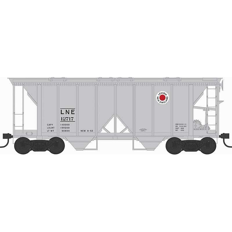 70-Ton 2-Bay Covered Hopper Lehigh & New England 12717
