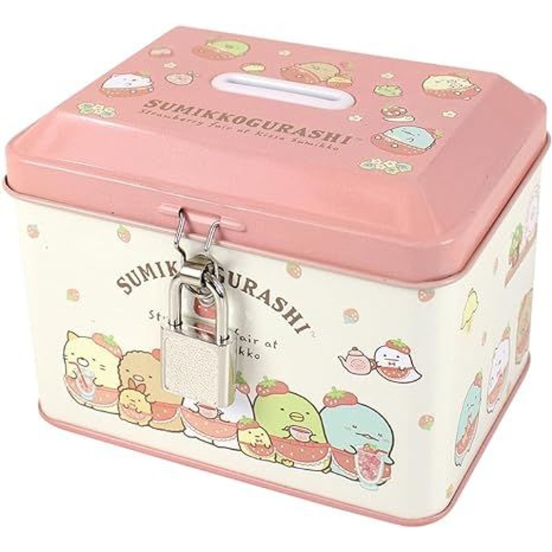 T’s Factory Sumikko Gurashi Can Bank with Lock Strawberry Fair