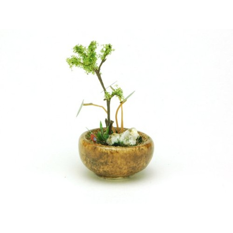 Platz BONN02 The Bonsai Marubachi Planting (Brown) 1/12 Scale Finished Model