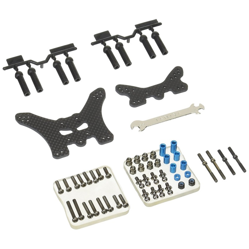 Tamiya 54754 (OP1754) TT02B Carbon Damper Stays Front/Rear
