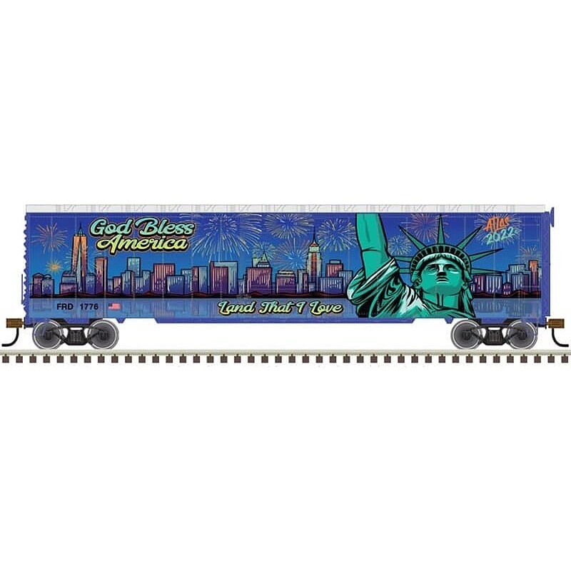 50′ Postwar Single Door Boxcar Independence Day