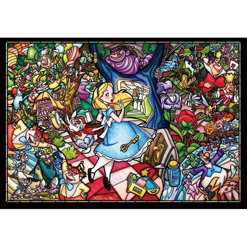 Tenyo Japan Jigsaw Puzzle DSG-500-473 Alice in Wonderland Story Stained Glass (500 Pieces)