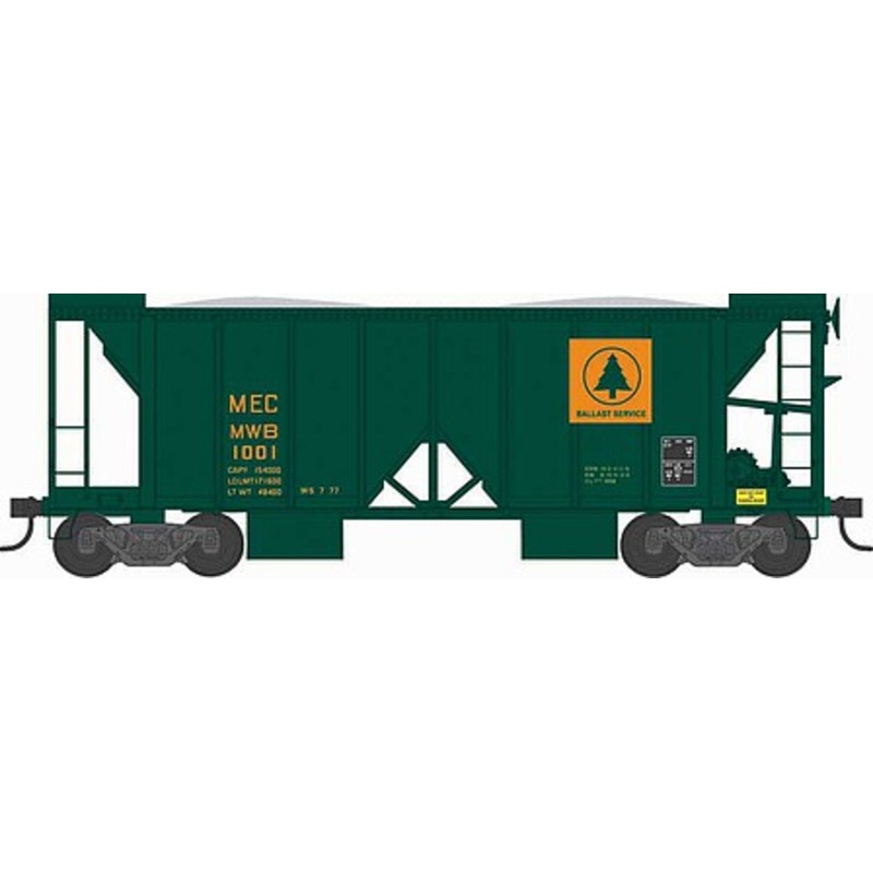 70 ton 2 Bay Ballast Hopper Car Maine Central #1004