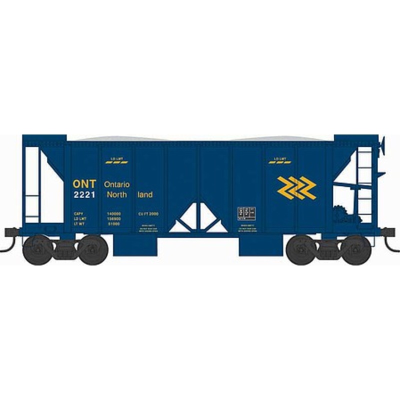 70 ton 2 Bay Ballast Hopper Car Ontario Northland 2221