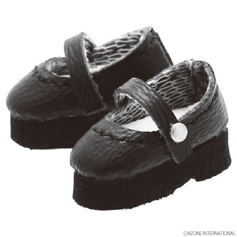 Azone PIC042-BLK 1/12 Strap Shoes Black