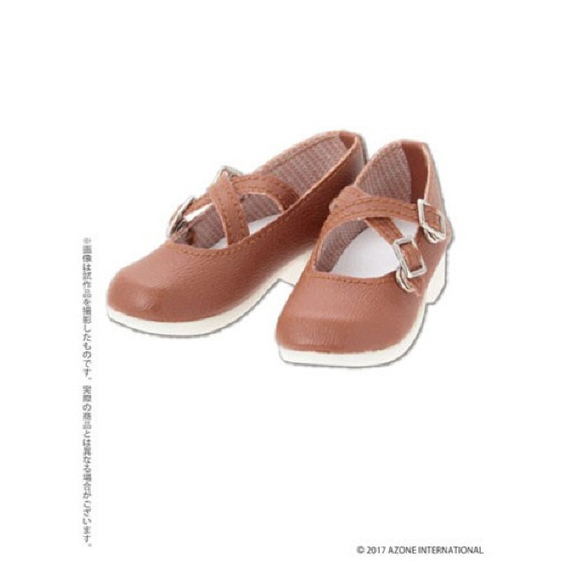 Azone FAR223-BRN for 50cm doll Cross Strap Shoes Brown