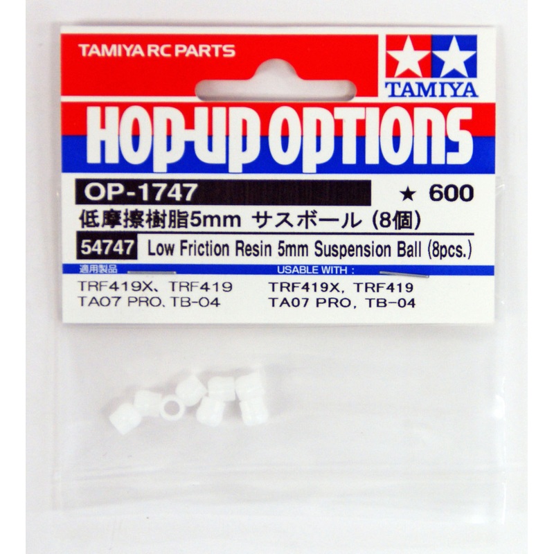 Tamiya 54747 (OP1747) TA07 RC 5mm Suspension Ball Low Friction Resin (8pcs)