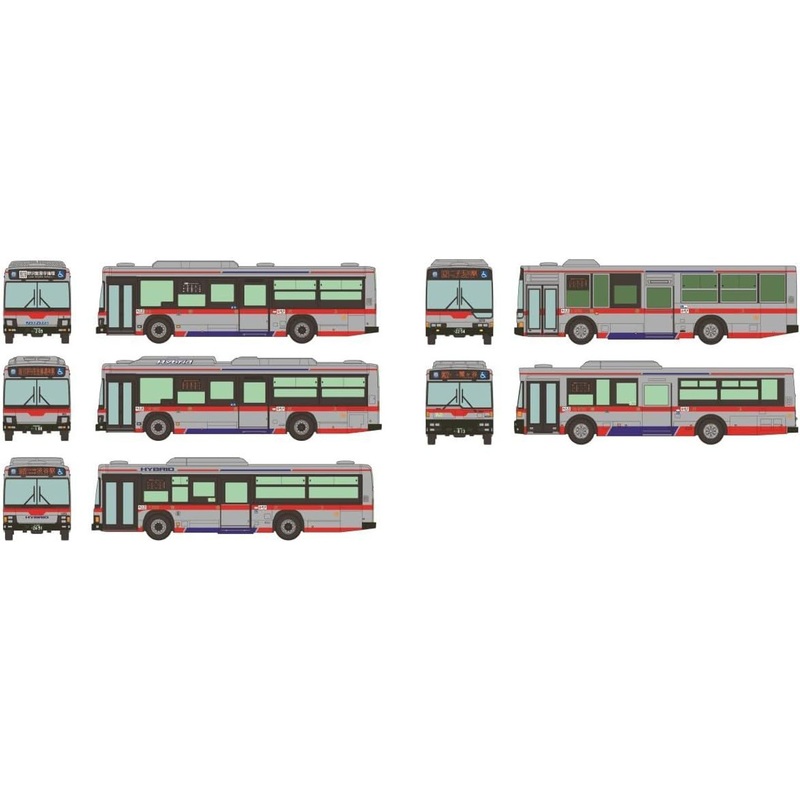 Tomytec The Bus Collection Thank You Tokyu Transe Tokyu Bus Consignment Car 5 Bus Set (N scale)