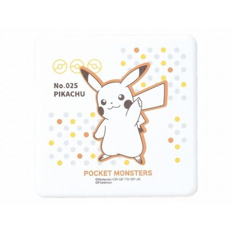 Pokemon Center Original Water Absorbent Ceramic Square Coaster / Pikachu