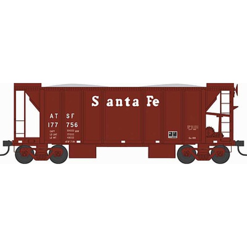 70 ton 2 Bay Ballast Hopper Car ATSF Santa Fe #177835