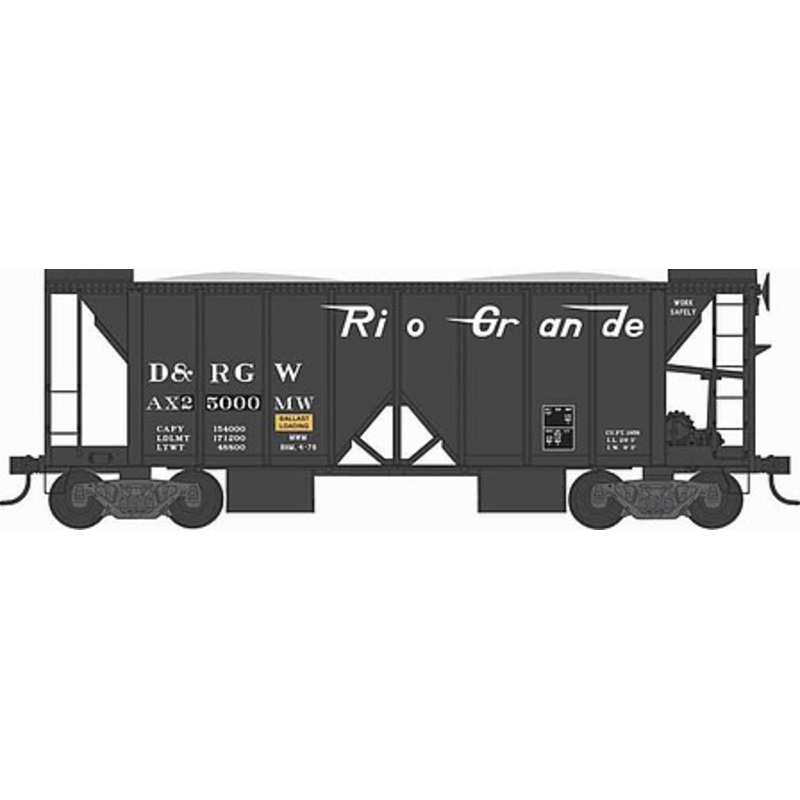 70 ton 2 Bay Ballast Hopper Car D&RGW #25003