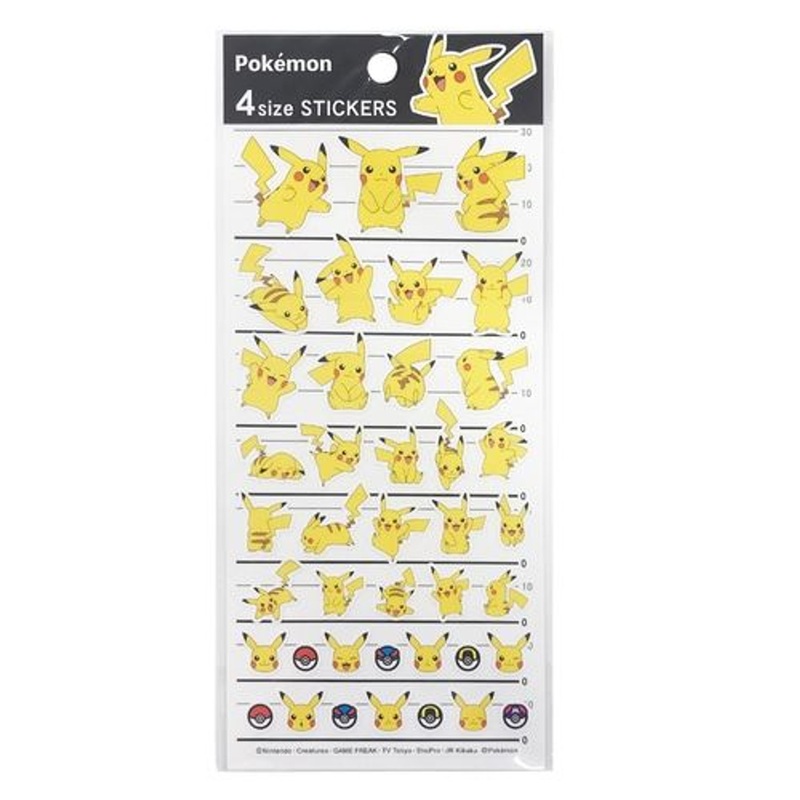 Pokemon Center Original 4SIZE STICKERS – Pikachu