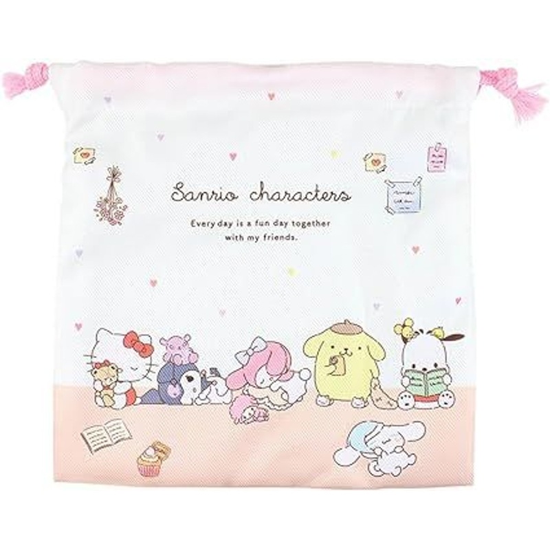 T’s Factory Sanrio Characters Large Drawstring Bag Fluffy Romance