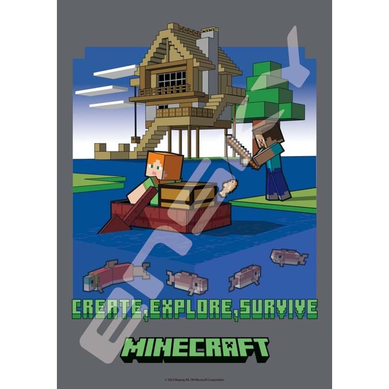 Ensky 208-124 Jigsaw Puzzle Minecraft Gone Fishing (208 Pieces)