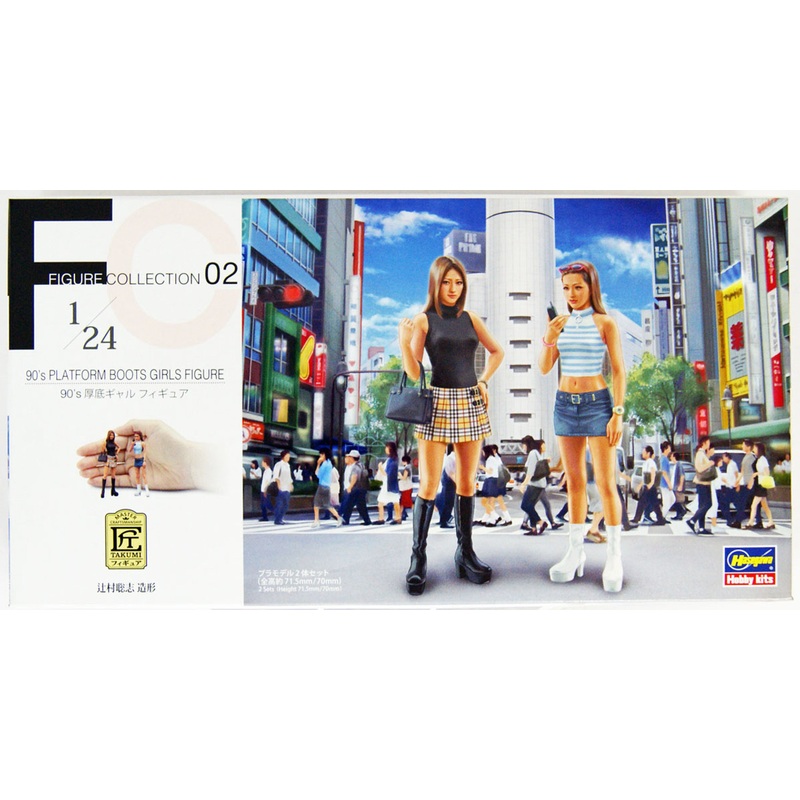 Hasegawa FC02 90’s Platform Shoes Gal Figure 2 Set 1/24 Scale kit