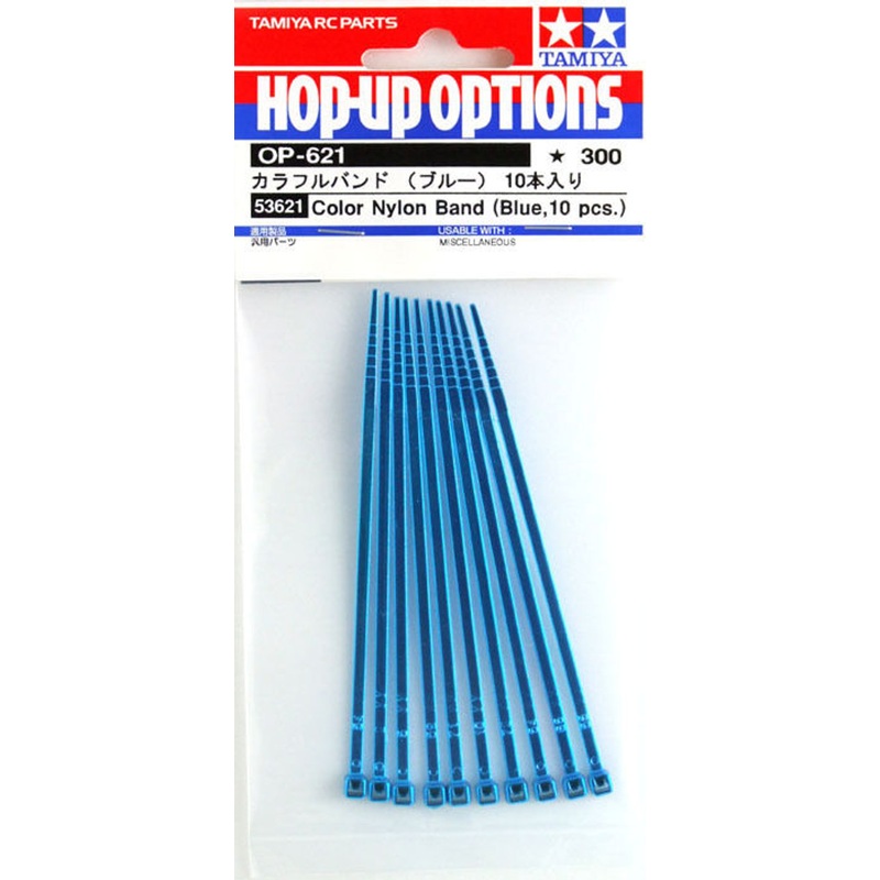 Tamiya 53621 (OP621) Color Nylon Band (Blue, 10 pcs)
