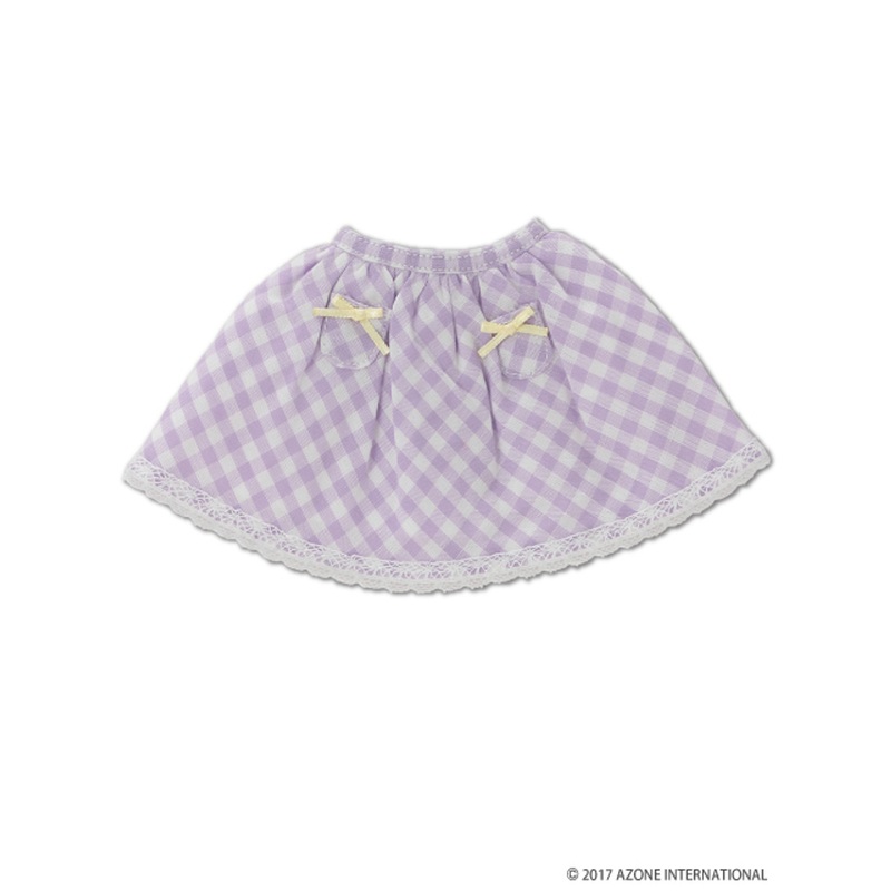Azone KPT021-PPL Mushroom Planet ‘Little Pocket Skirt’ Purple Check