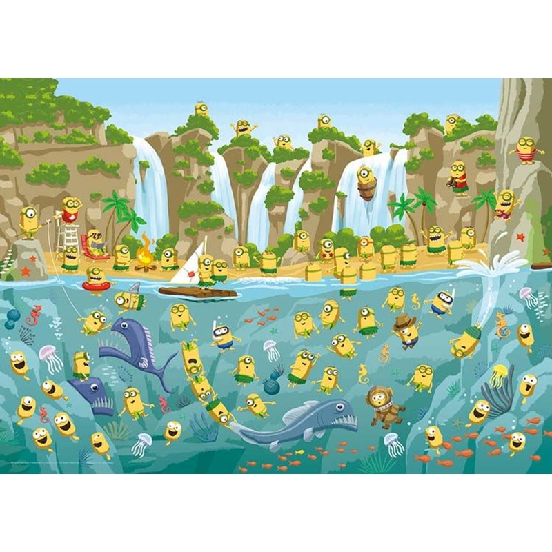 Yanoman 05-1083 Jigsaw Puzzle Minions – Prehistoric Era Beach Party! – (500 Pieces)