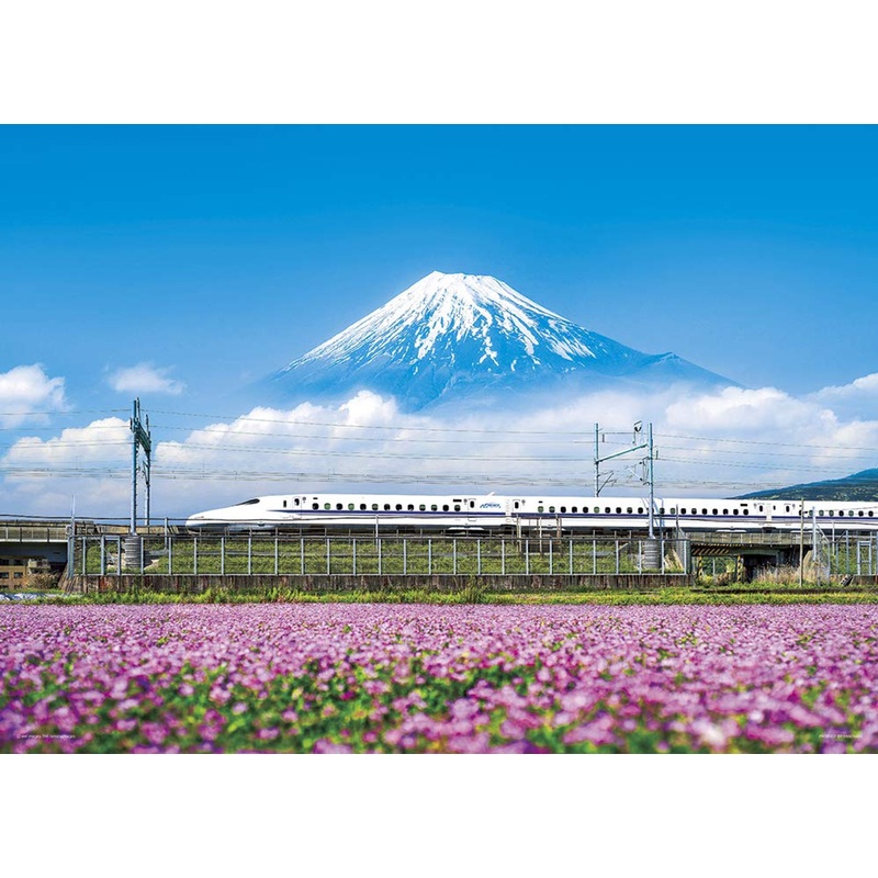 Yanoman Jigsaw Puzzle 05-1016 Nelumbo Nucifera & Mount Fuji (Shizuoka) (500 Pieces)