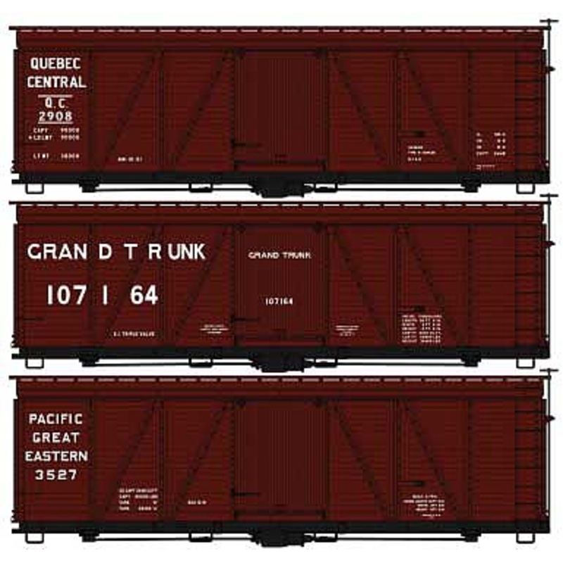 36′ Fowler Wood Boxcars 3 pack kit