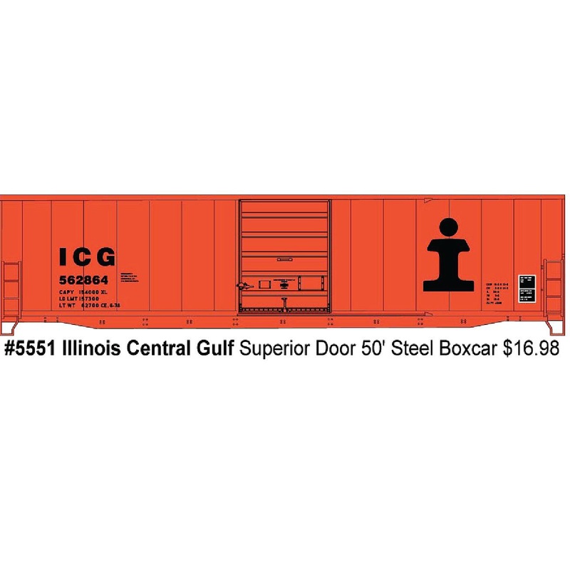 50′ Steel Boxcar Illinois Central Gulf