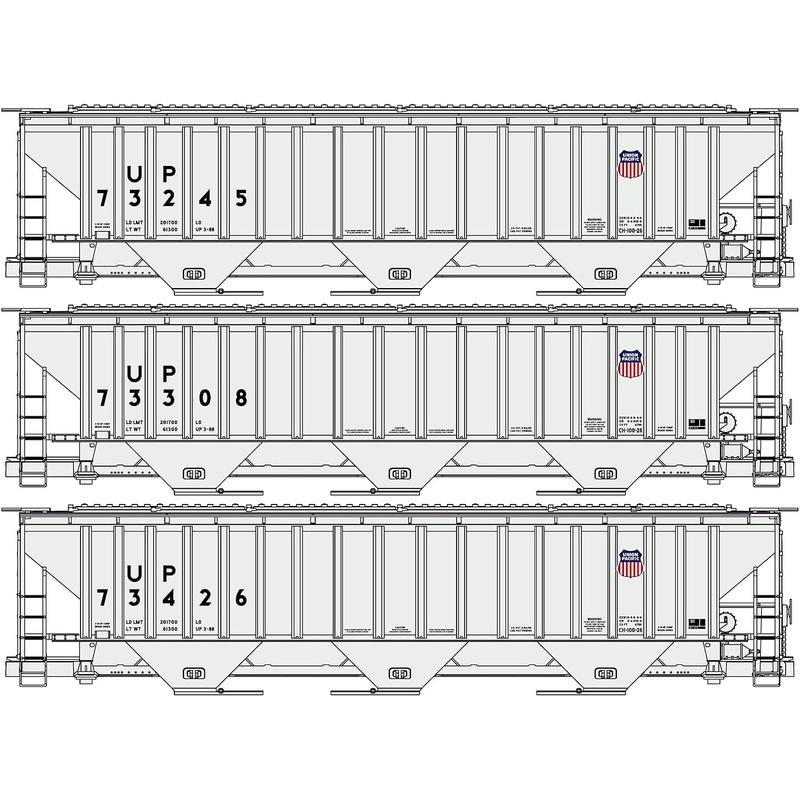 PS Covered Hoppers Union Pacific 3 pack kits