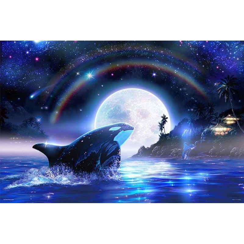 Yanoman 10-1446 Jigsaw Puzzle Lassen Orca Moon 3 (1000 Pieces)