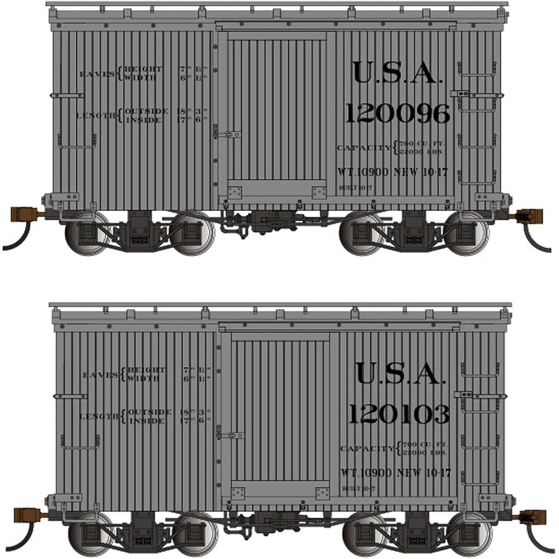 18′ Wood Boxcar with Murphy Roof U.S.A. (2) On30