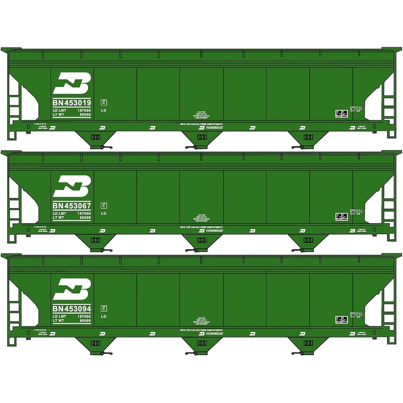 ACF 3-Bay Covered Hopper Burlington Northern (3)