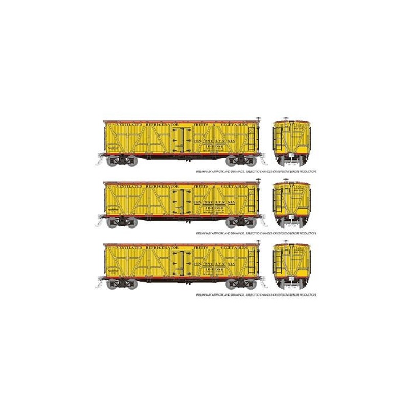 HO R7 Wood Reefer FGE PRR Early 3pk