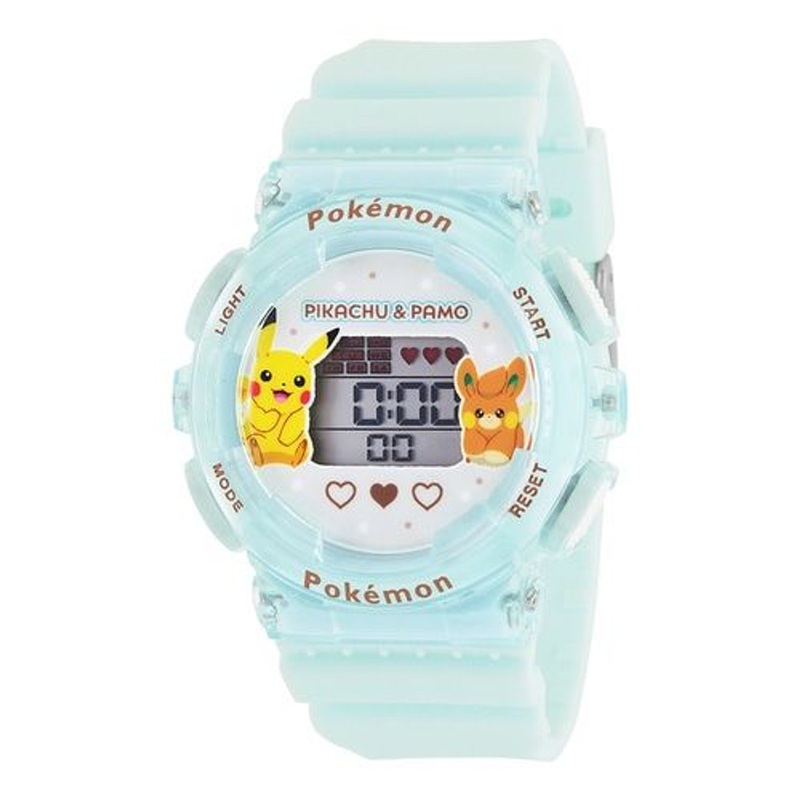 Pokemon Center Original Digital Kids Watch Pikachu & Pawmi Blue