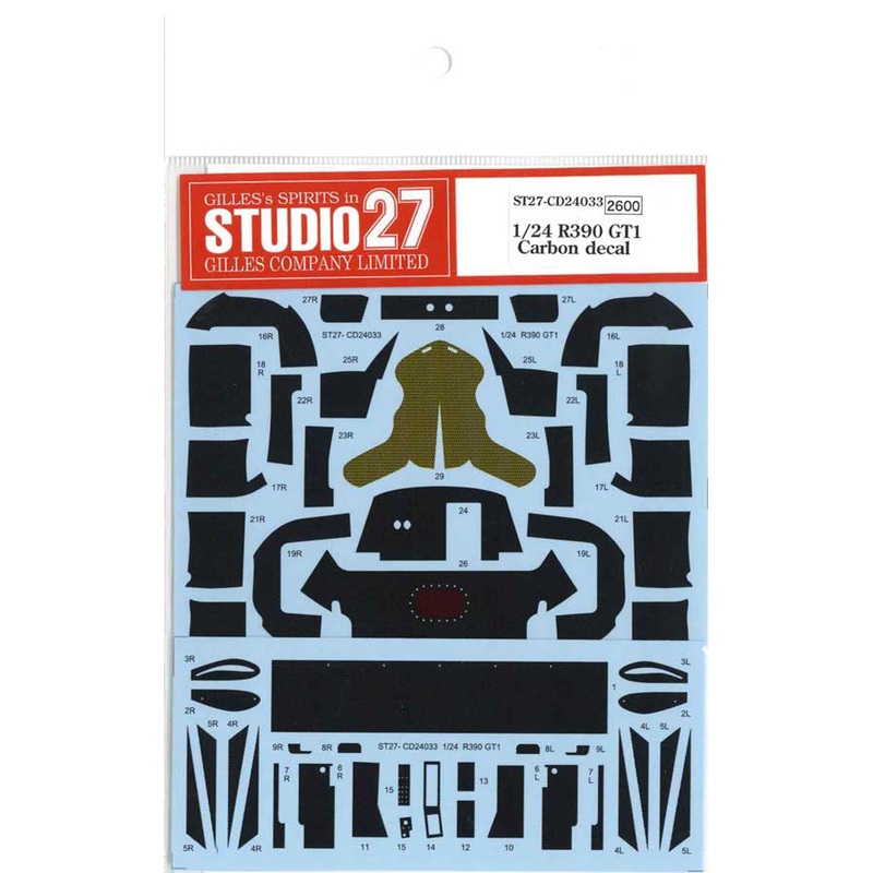 Studio27 ST27-CD24033 R390 GT1 Carbon Decal for Tamiya 1/24 Scale