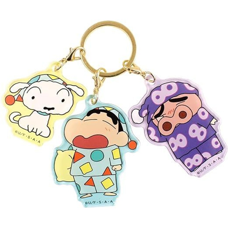 T’s Factory 3 Charm Keychain Crayon Shin-chan / Pajamas for Everyone