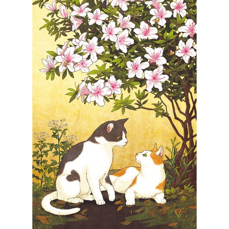 Epoch 79-141s Jigsaw Puzzle Illustration Cats with Azalea (500 Pieces)