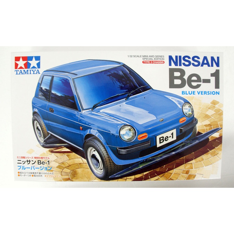 Tamiya Mini 4WD 95477 Nissan Be-1 Blue Version Type 3 Chassis 1/32 Scale