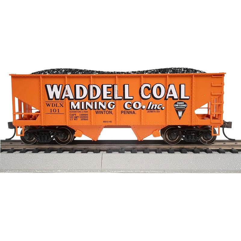 USRA 55-Ton Outside-Braced 2-Bay Hopper Waddell Coal