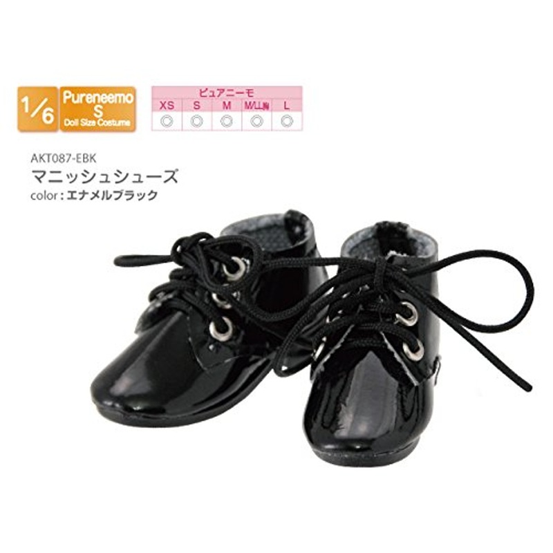 Azone AKT087-EBK 1/6 Pure Neemo S Mannish Shoes Black