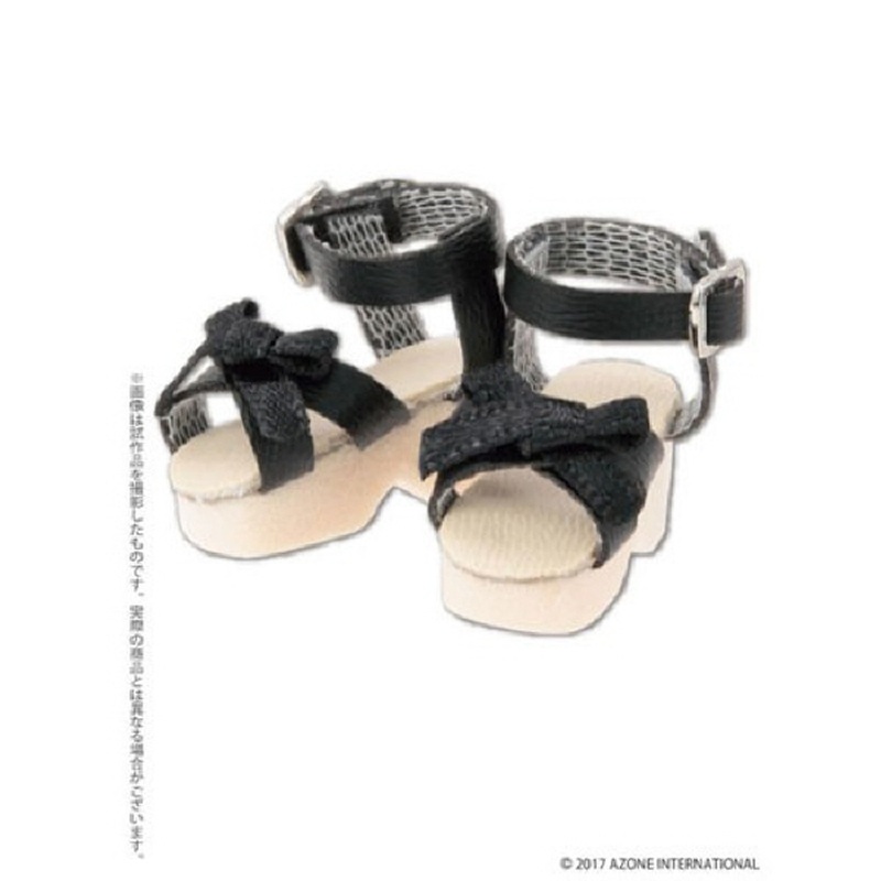 Azone AKT123-BLK Ribbon Strap Sandals Black