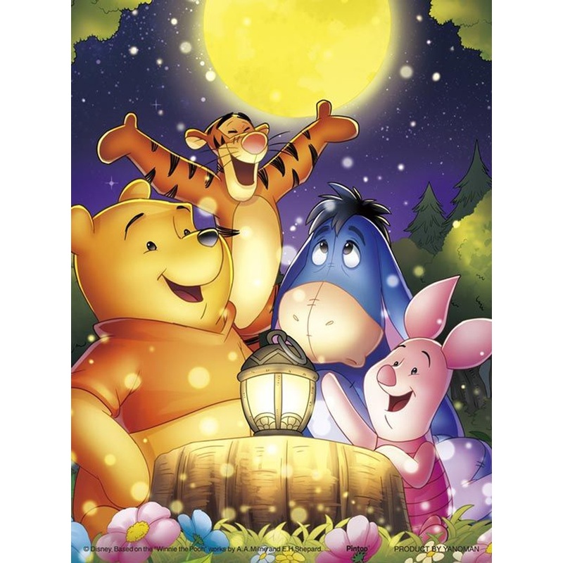 Yanoman 2308-06 Jigsaw Puzzle Disney Winnie the Pooh – Moon Night Party (150 Pieces)