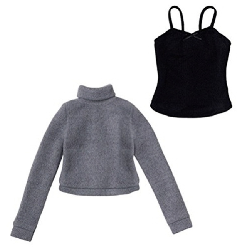Azone FAO040-GRB Azo 2 Soft Turtlenec Sweater Set Gray x Black
