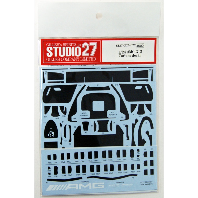 Studio27 ST27-CD24027 AMG GT3 Carbon Decal for Tamiya 1/24 Scale