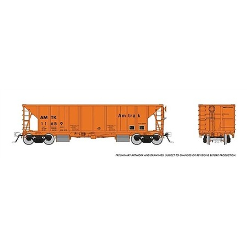 HO NSC Ballast Hopper 6pk Amtrak