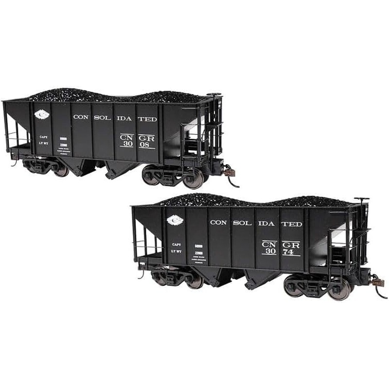 2-Bay Steel Hopper Consolidated Narrow Gauge #3008 & 3074