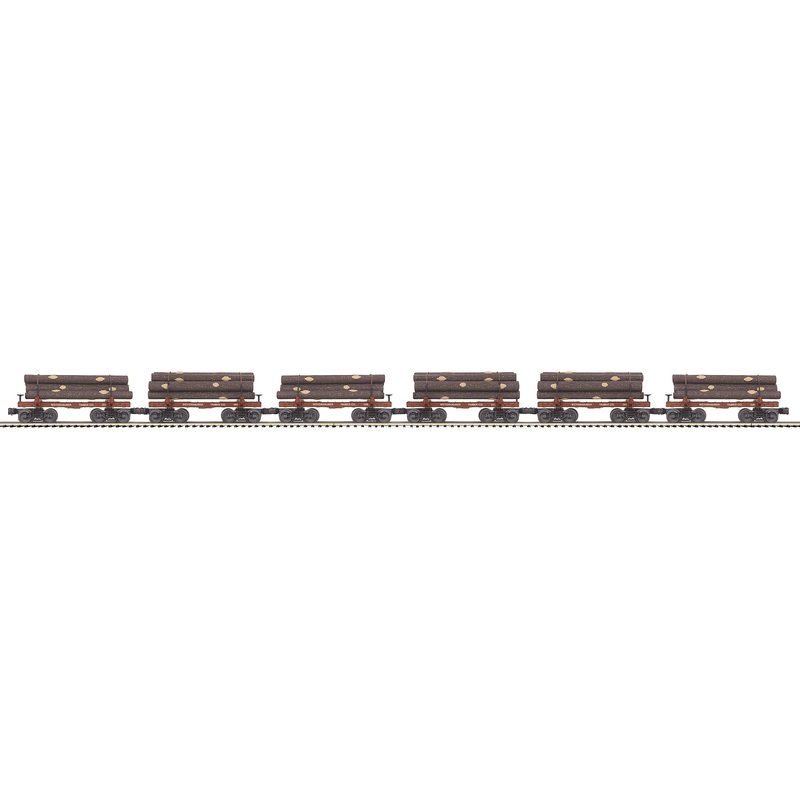 O Sleleton Cars w/Log Load 6pk Weyerhaeuser