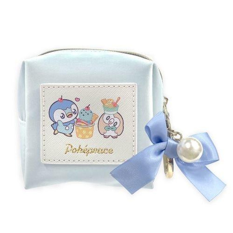 Pokemon Center Original PokePeace Mini Pouch with Carabiner PiplupRowlet (Sweets Shop)