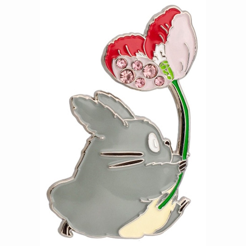 Studio Ghibli My Neighbor Totoro Metal Brooch – Totoro with Flower