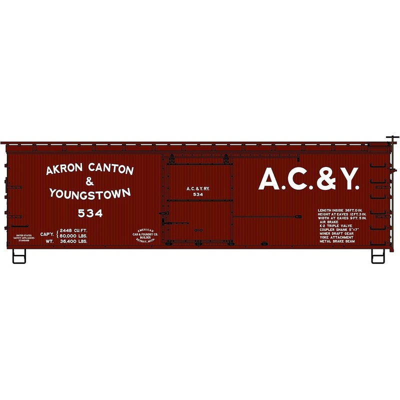 36′ Double Sheathed Wood Boxcar AC&Y #534