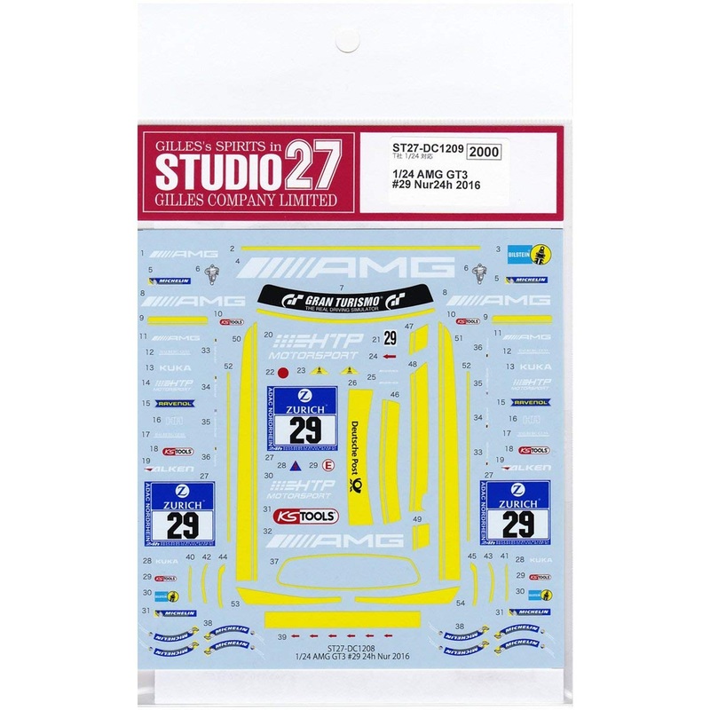 Studio27 ST27-DC1209 AMG GT3 #29 Nur24h 2016 Decal for Tamiya 1/24 Scale