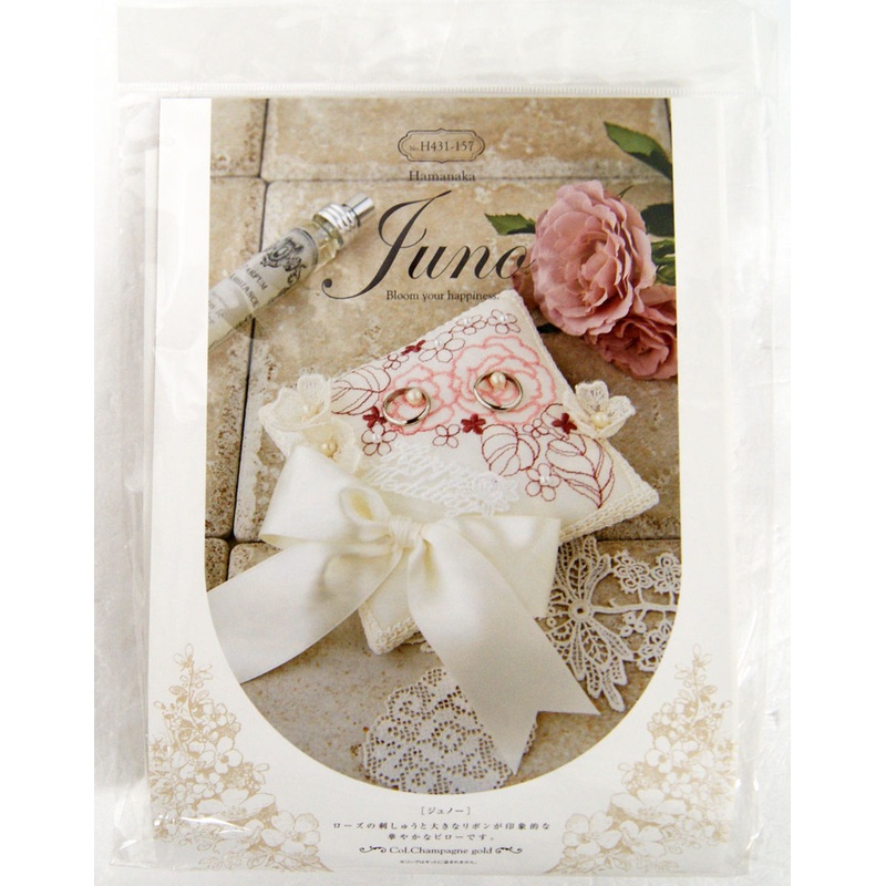 Hamanaka H431-157 Wedding Kit Juno Ring Pillow Pink Rose