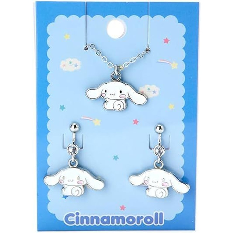 Sanrio Accessory Set Necklace & Clip-On Earrings – Cinnamoroll (Fashionable Miscellaneous Goods)